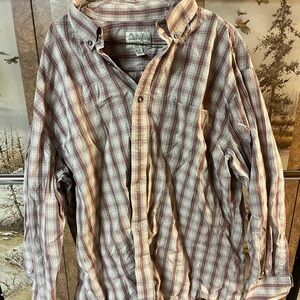 Cabela's Men's Plaid Shirt - Red and White